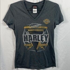 Harley Davidson Women's V-Neck Short Sleeve Size S